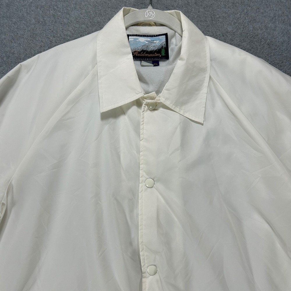 Fieldmaster Coach Jacket Men XL White Nylon Minimalist Streetwear Vintage